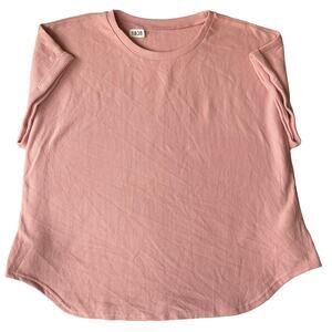 Shein Women’s Short Sleeve Screw Neck Blouse size 3XL, Solid Pink
